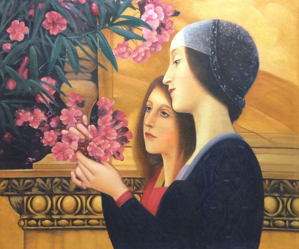Two Girls with an Oleander (right detail)