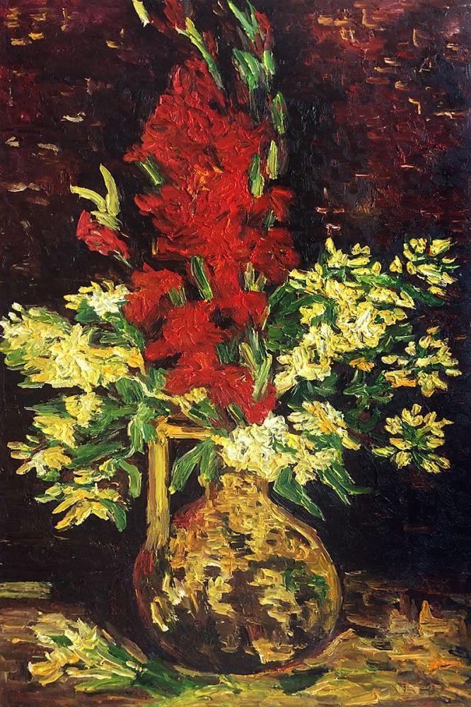 Vase with Gladioli and Carnations