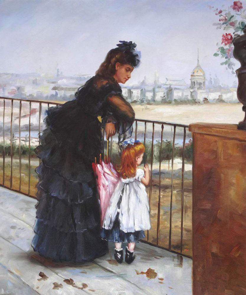 Woman and Child on a Balcony