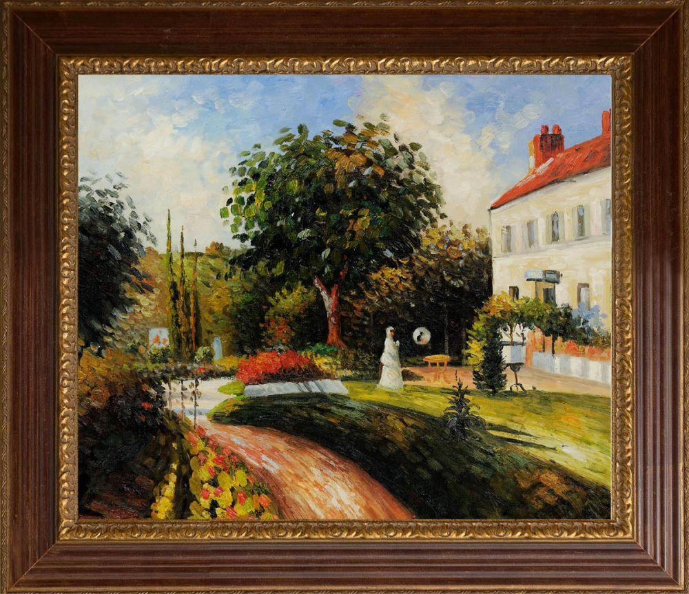 The Garden of Les Mathurins at Pontoise Pre-Framed - Vienna Red Frame 20"X24"