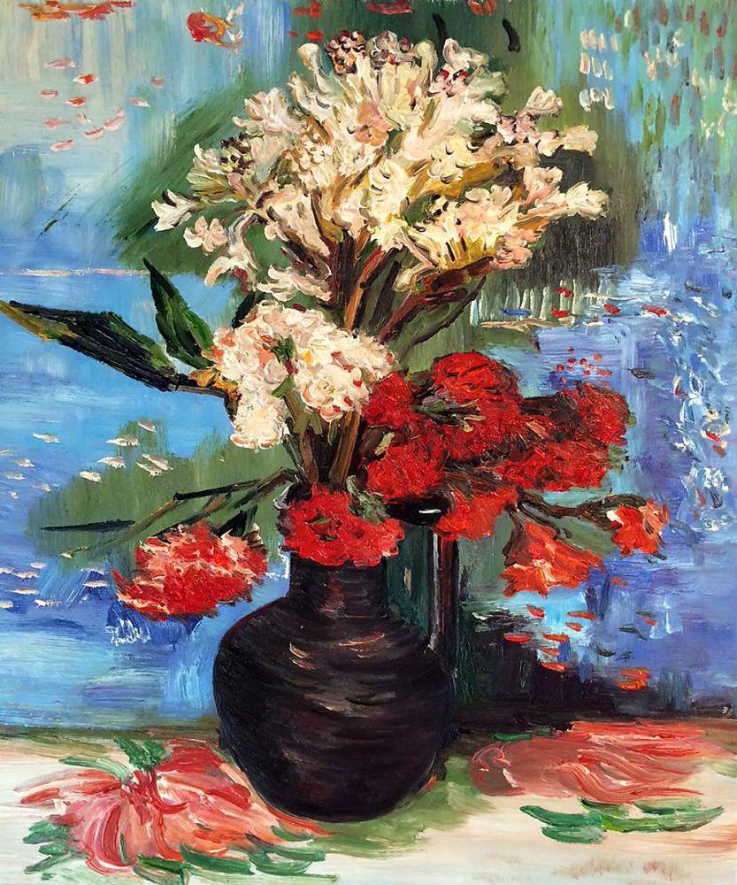 Vase with Carnations and other flowers