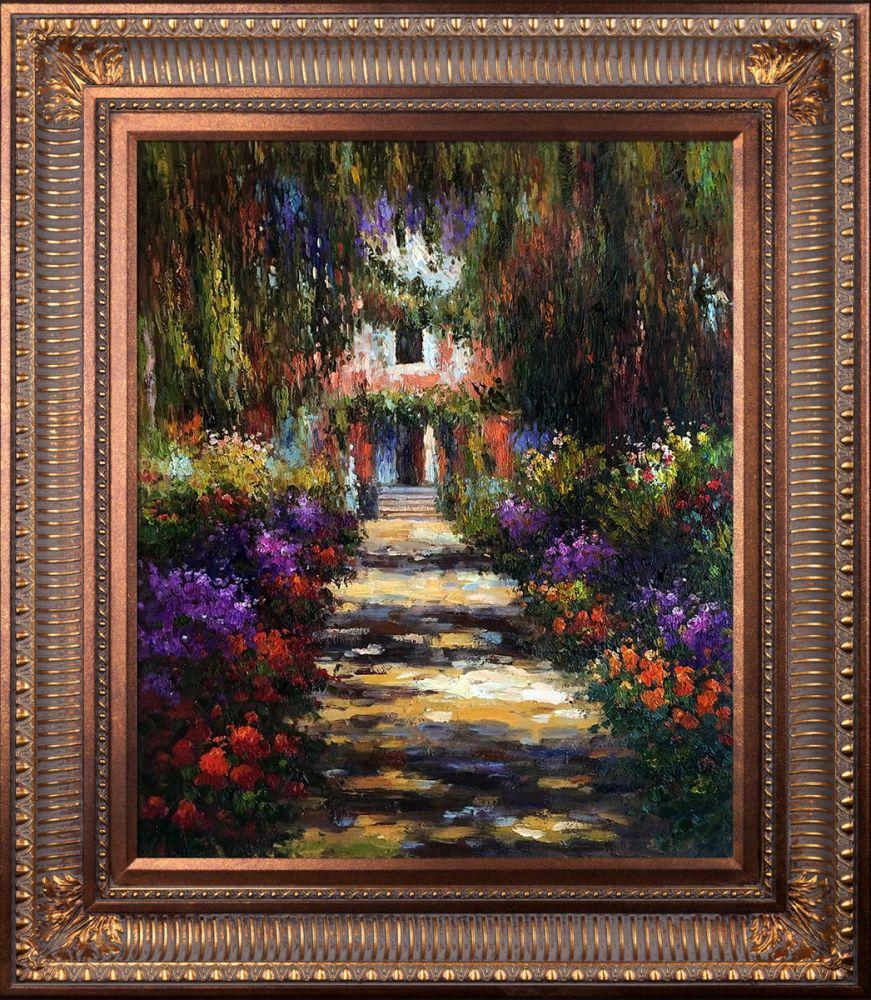 Garden Path at Giverny Pre-Framed - Regal Champagne Frame 20