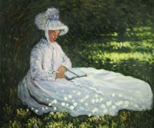 Monet - Camile Reading - Oil Painting Reproduction