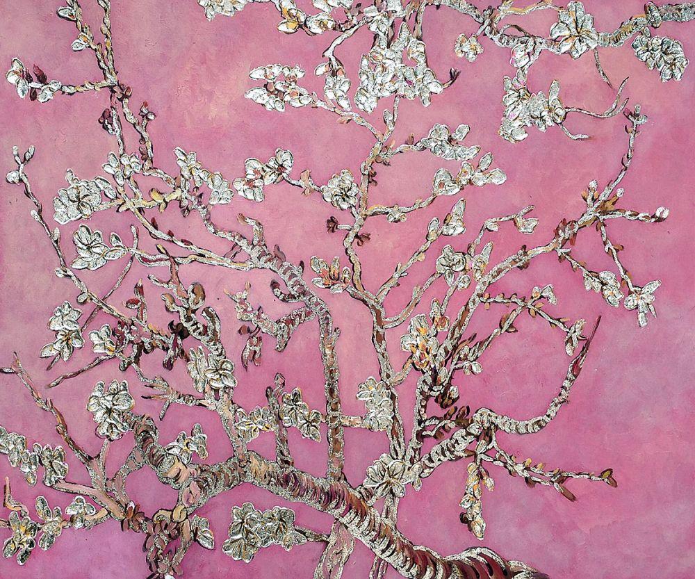 Branches of and Almond Tree in Blossom, Pearl Pink (Luxury Line)