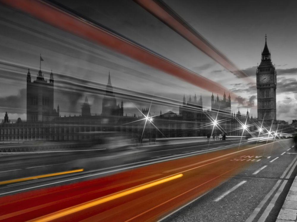 London, Westminster Bridge and Red Bus