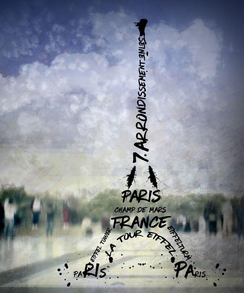 Digital Art, Paris Eiffel Tower No 1