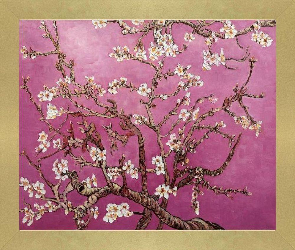 Branches of an Almond Tree in Blossom, Magenta Pre-framed - Semplice Specchio Frame 20" X 24"