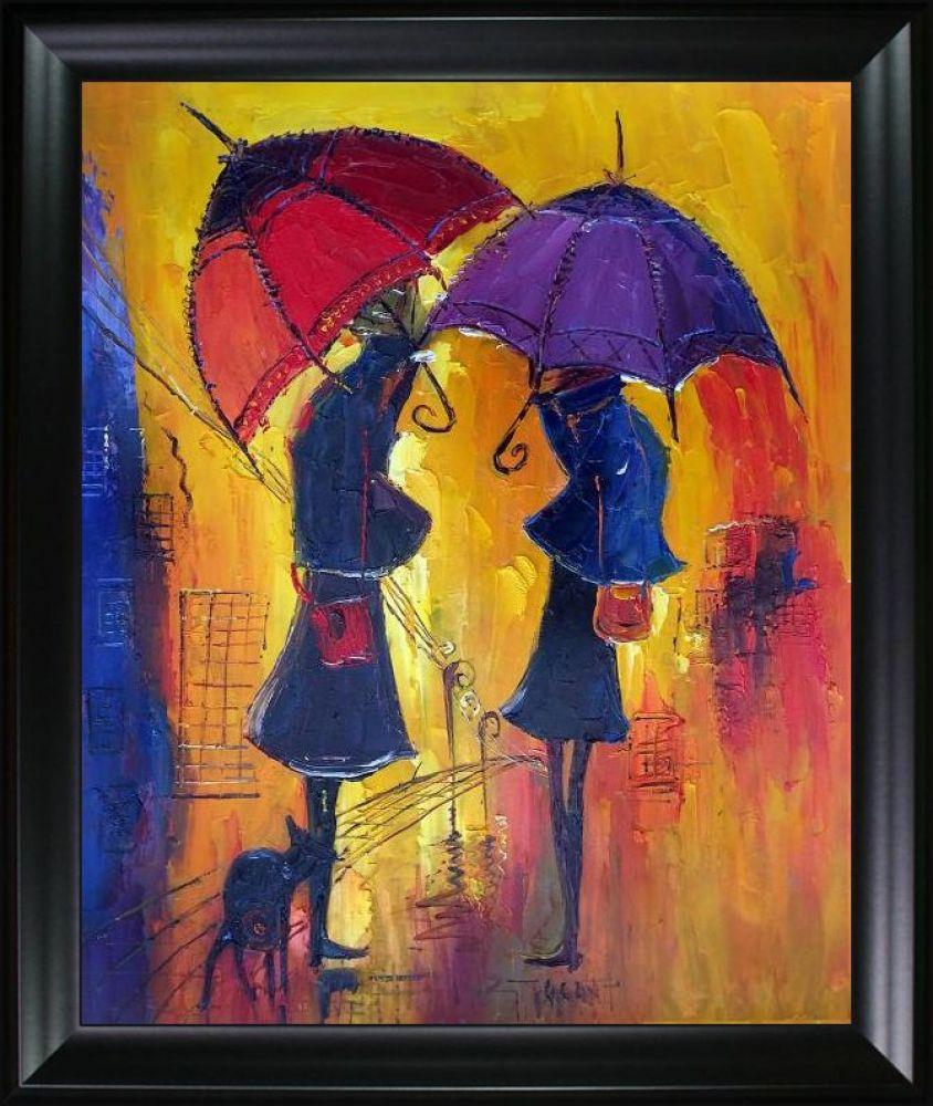 Rain II Reproduction Pre-Framed - Black Matte Frame 20"X24"