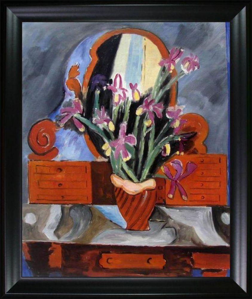 Vase with Iris Pre-framed - Black Matte Frame 20"X24"