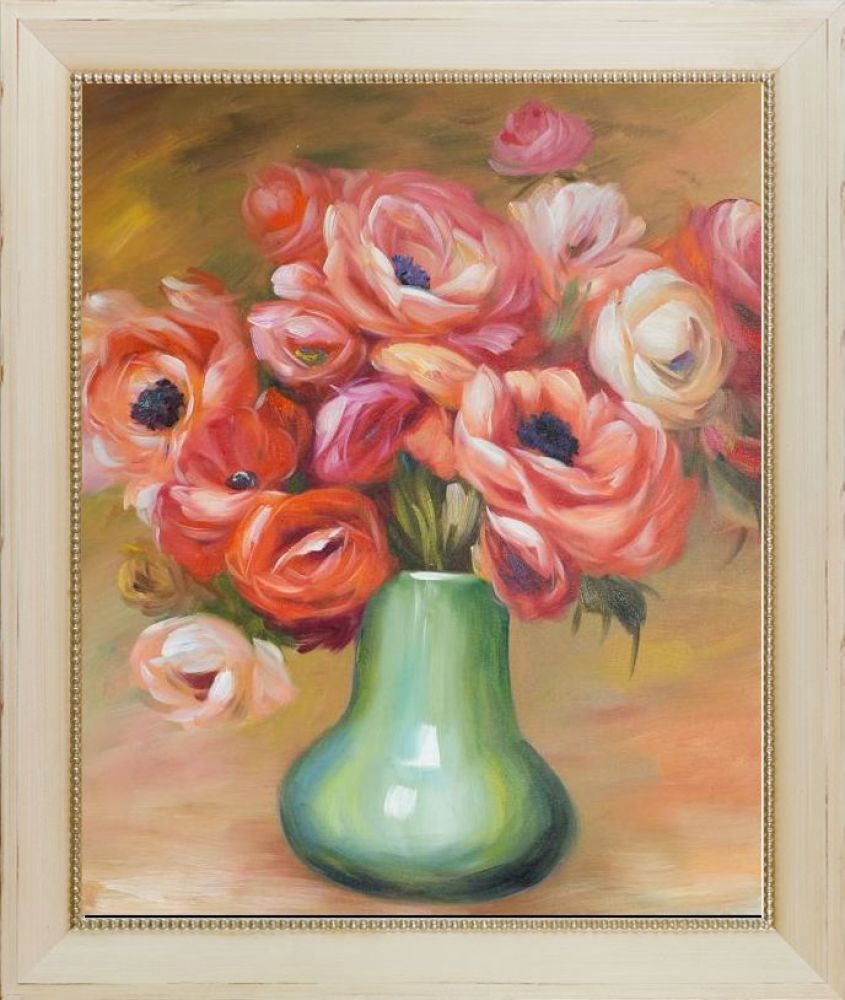 Anemones in a Green Vase Pre-Framed - Constantine Frame 20" X 24"