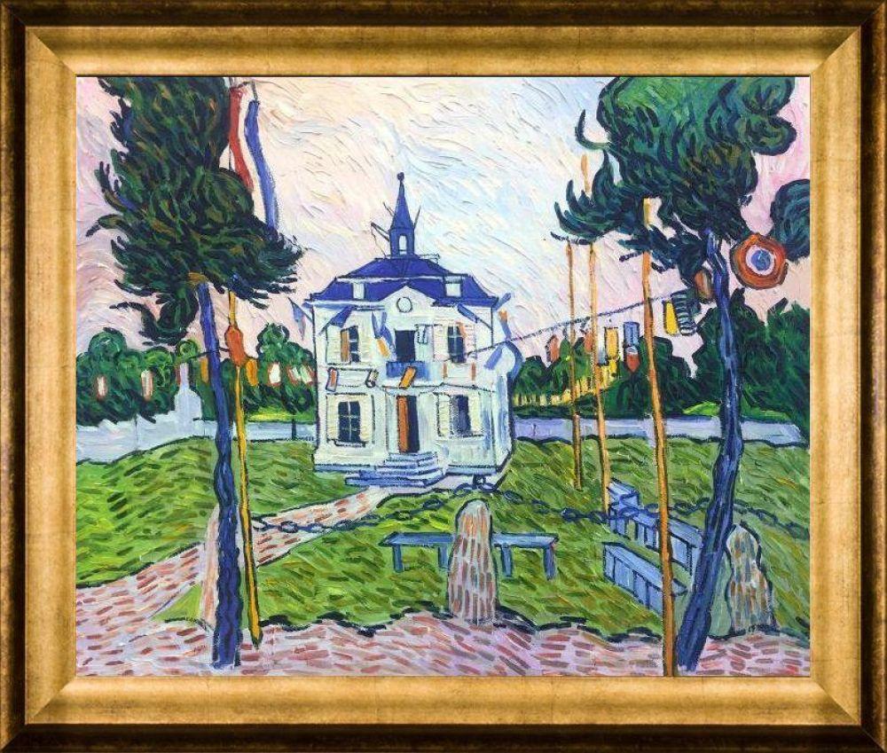 Auvers Town Hall in 14 July Pre-framed - Athenian Gold Frame 20"X24"