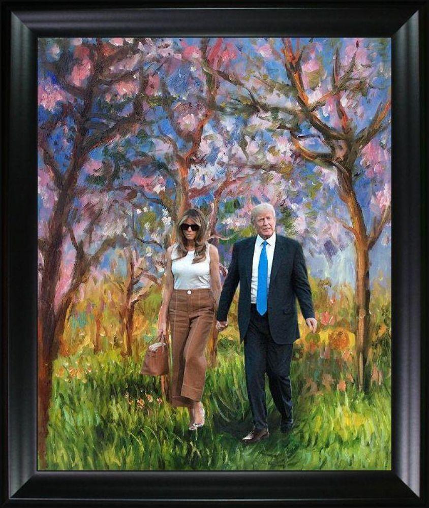The Trump's in Springtime Pre-framed - Black Matte Frame 20"X24"