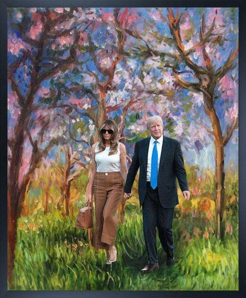 The Trump's in Springtime Pre-framed - Studio Black Wood Frame 20"X24"