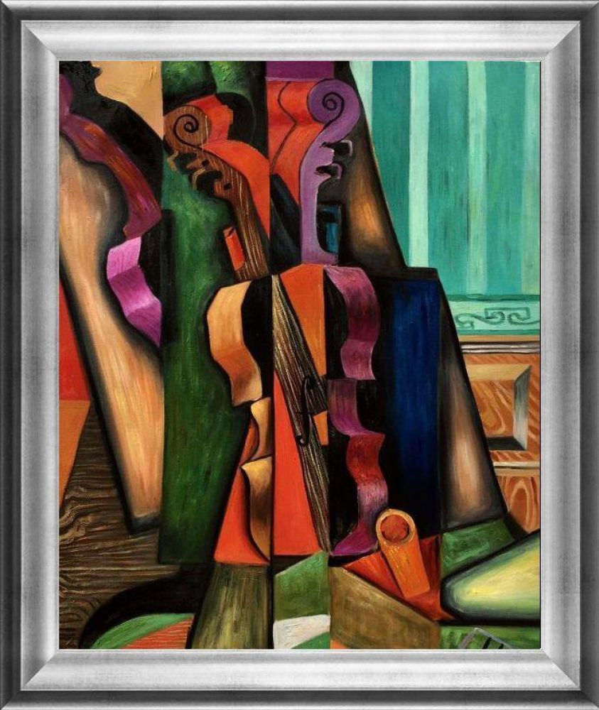 Violon et guitare Pre-framed - Athenian Silver Frame 20"X24"