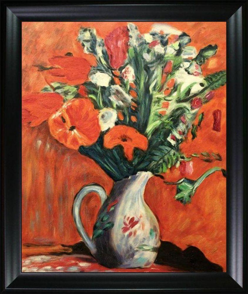 Vase of Flowers (Poppies) Pre-framed - Black Matte Frame 20"X24"