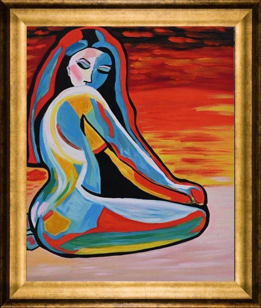 Abstract Woman 2 Reproduction Pre-framed - Athenian Gold Frame 20"X24"