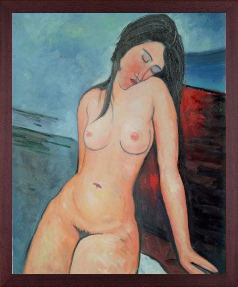 Female Nude Pre-Framed - Open Grain Mahogany 20" X 24"