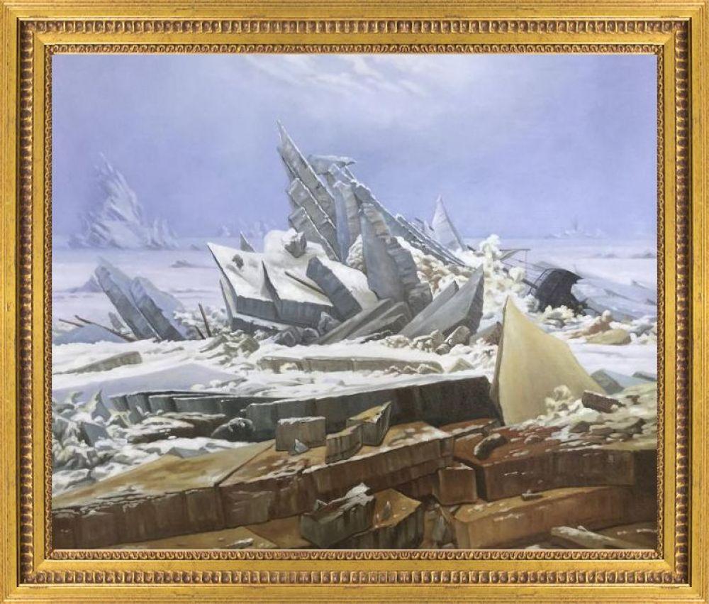 The Sea of Ice (Das Eismeer) Pre-Framed - Versailles Gold Queen Frame 20" X 24"