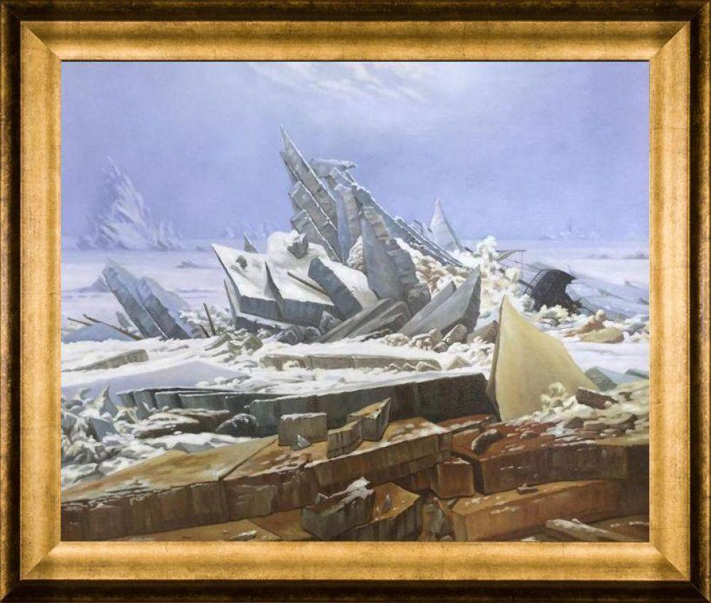 The Sea of Ice (Das Eismeer) Pre-framed - Athenian Gold Frame 20"X24"