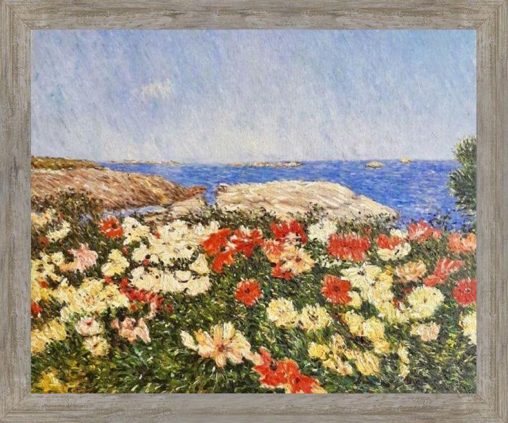 Poppies on the Isles of Shoals Pre-Framed - Metropolitan Pewter Frame 20" X 24"