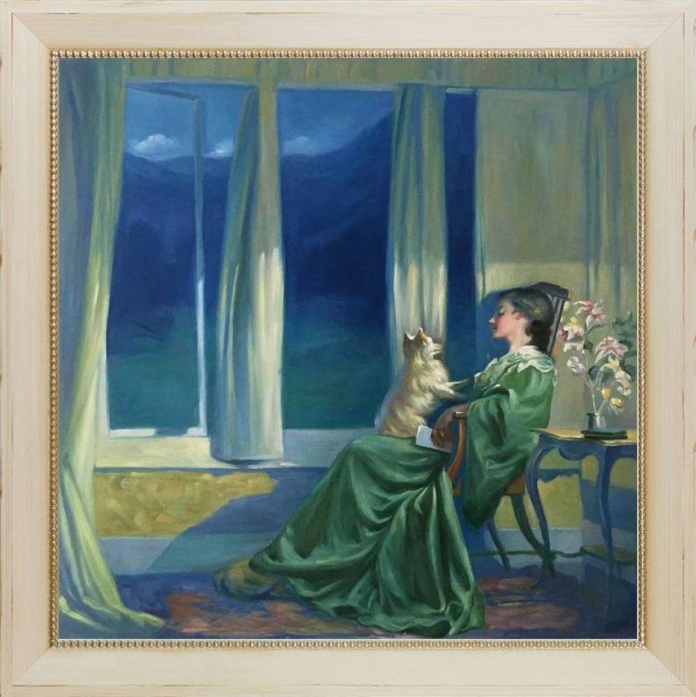 When the Blue Evening Slowly Falls Pre-Framed - Constantine Frame 24" X 24"