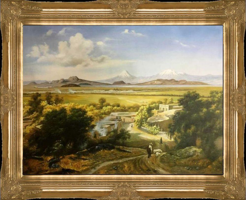 Valley of Mexico from the Tepeyac Pre-Framed - Victorian Gold Frame 30"X40"