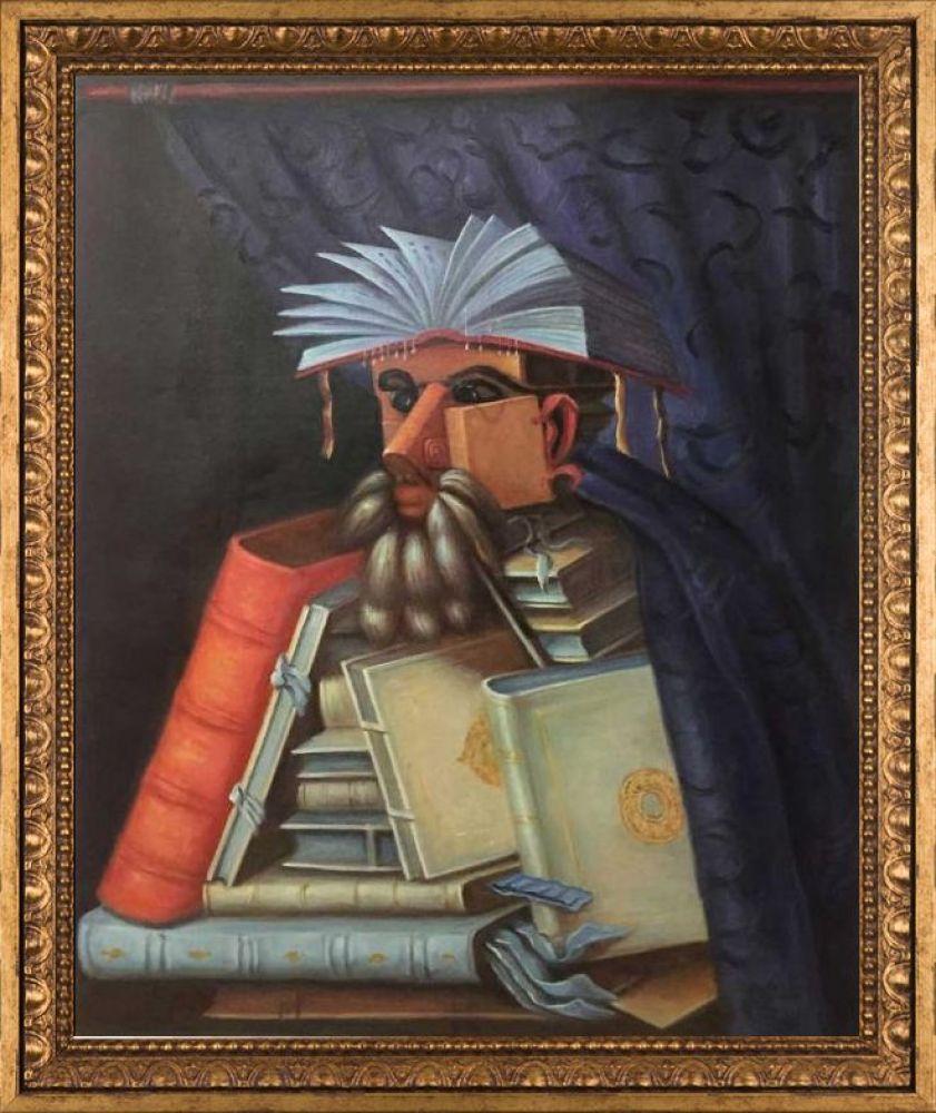 The Librarian Pre-Framed - Versailles Gold Frame 20" X 24"