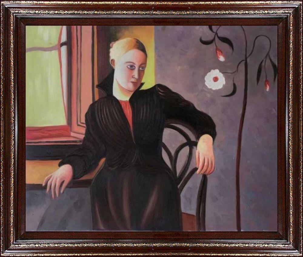 Woman Sitting by the Window Pre-Framed - Heritage Cherry Frame 20