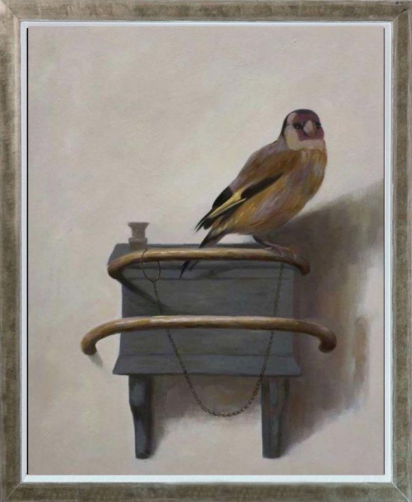 The Goldfinch Pre-Framed - Champagne Silhouette 16" X 20"