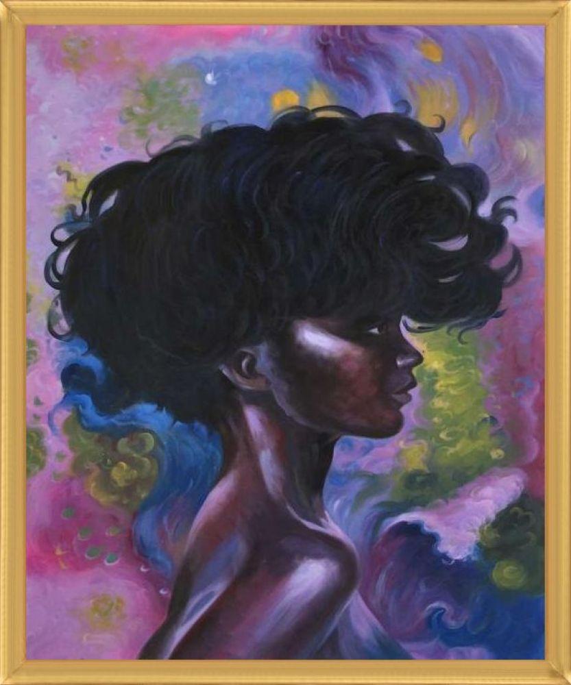 African Girl Reproduction Pre-Framed - Piccino Luminoso Frame 20" X 24"