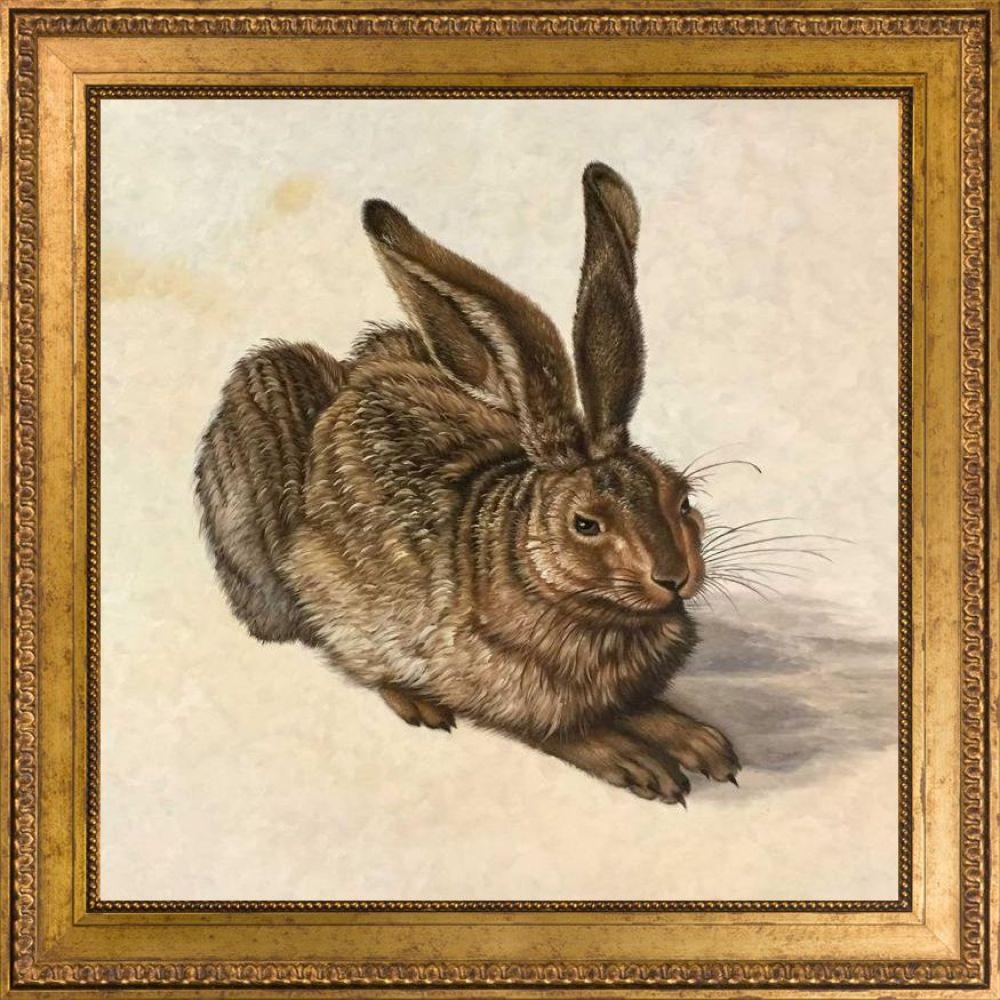 Young Hare Pre-Framed - Versailles Gold King Frame 24"X24"