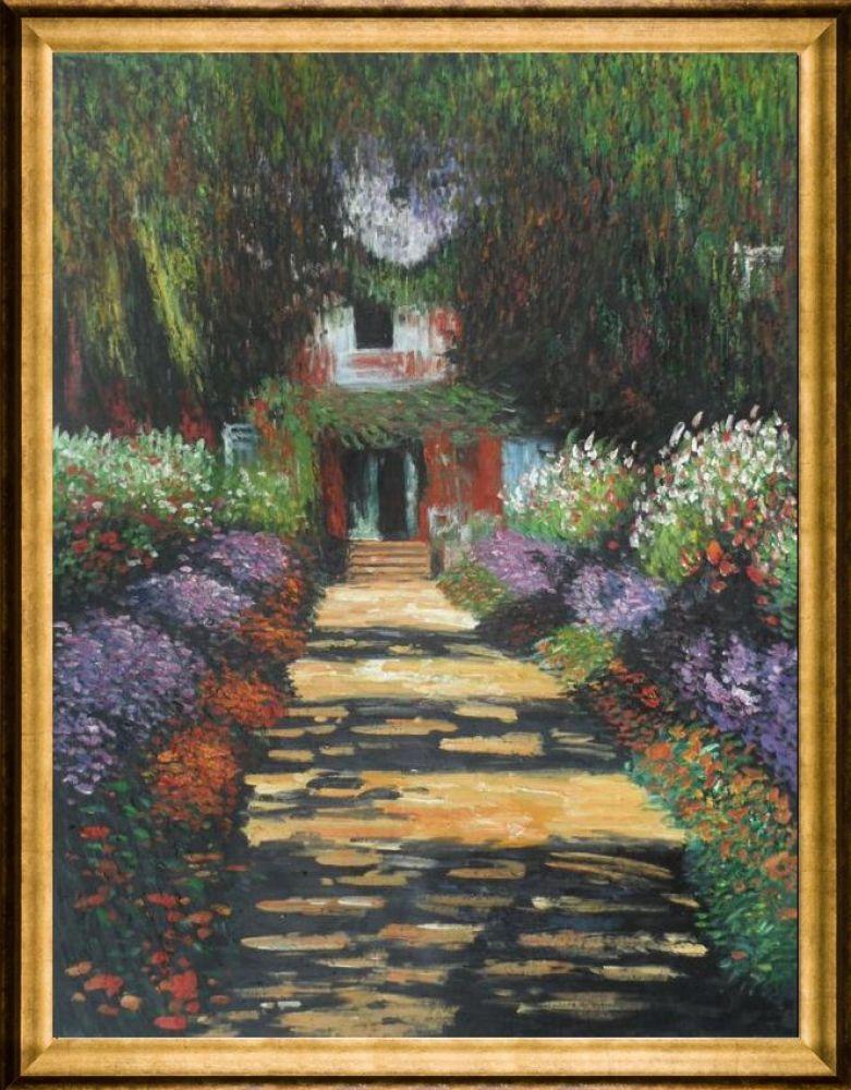 Garden Path at Giverny Pre-Framed - Athenian Gold Frame 36"X48"