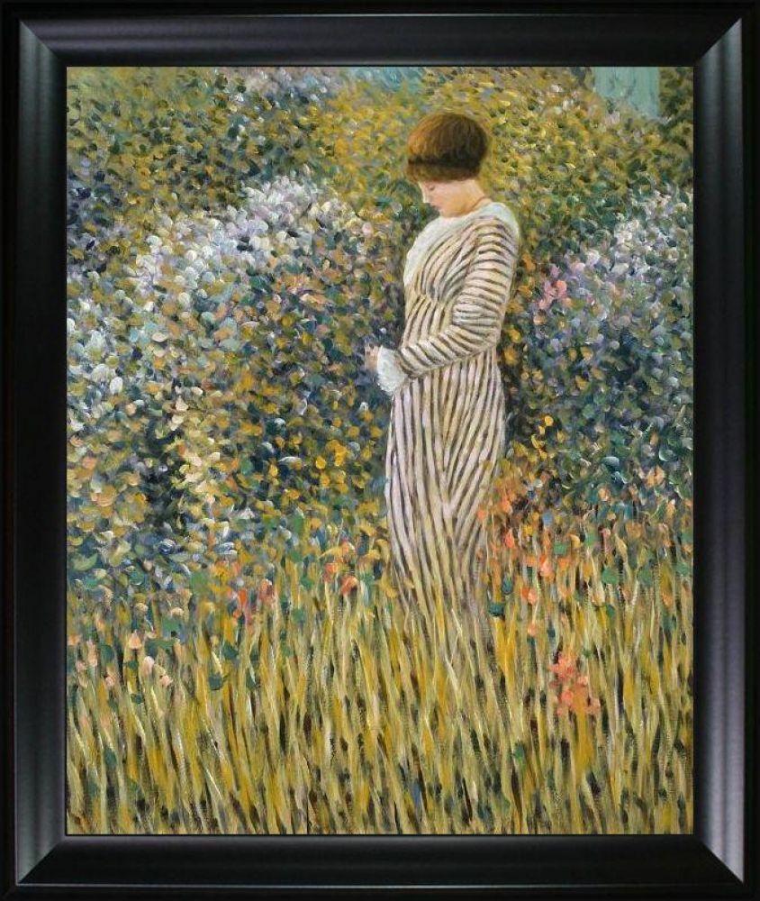 Femme dans un jardin Pre-framed - Black Matte Frame 20"X24"