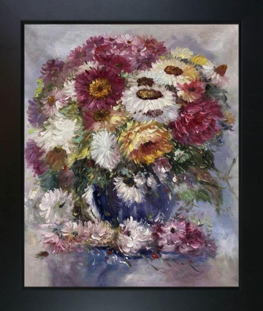 Impressionistic Flowers - New Age Black Frame 20"X24"