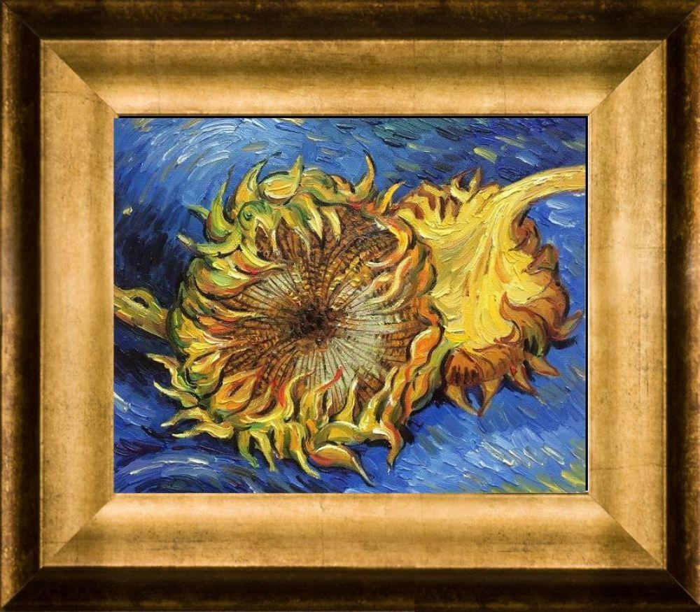 Two Cut Sunflowers Pre-framed - Athenian Gold Frame 8"X10"