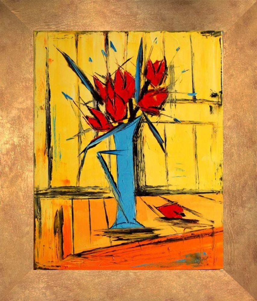 Red tulips Pre-framed - Florentine Gold Frame 16"X20"