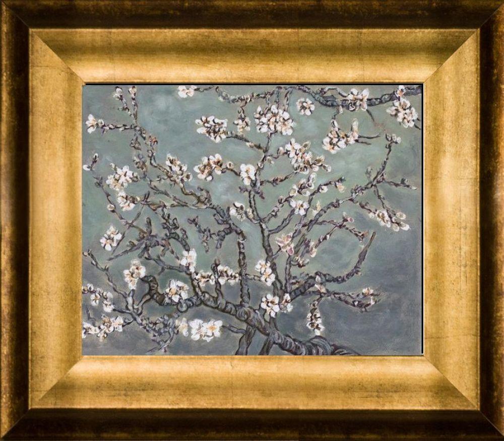 Branches of an Almond Tree in Blossom, Pearl Grey Pre-framed - Athenian Gold Frame 8"X10"