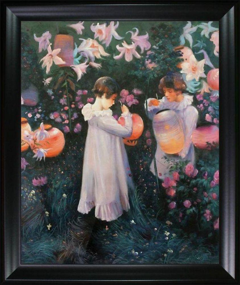 Carnation, Lily, Lily, Rose Pre-framed - Black Matte Frame 20"X24"