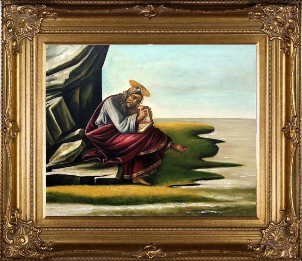 St John on Patmos Pre-Framed - Renaissance Bronze Frame 20"X24"