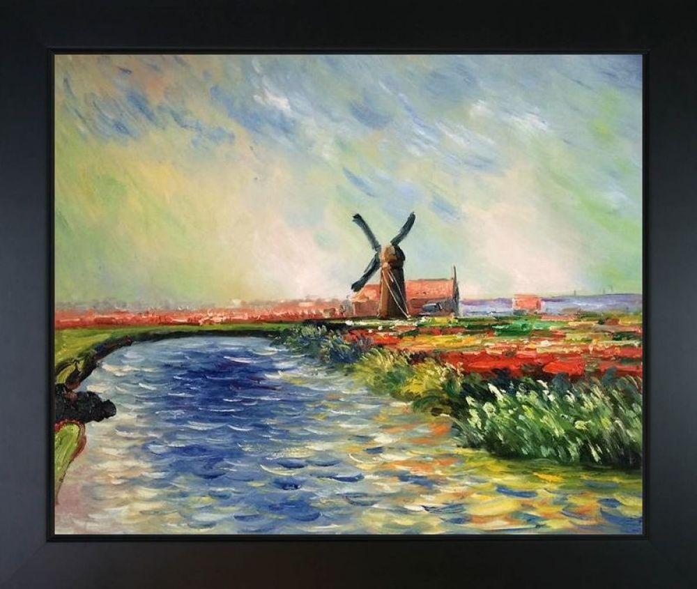 Tulip Field in Holland - New Age Black Frame 20"X24"