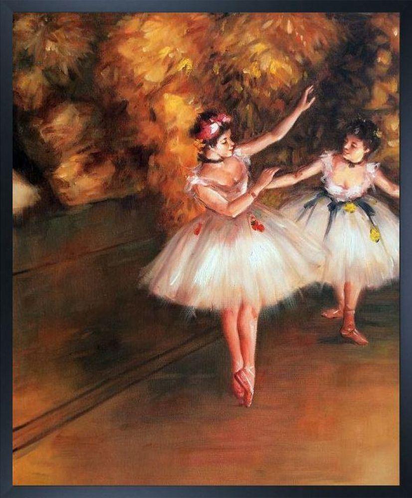 Two Dancers on Stage Pre-framed - Studio Black Wood Frame 20"X24"