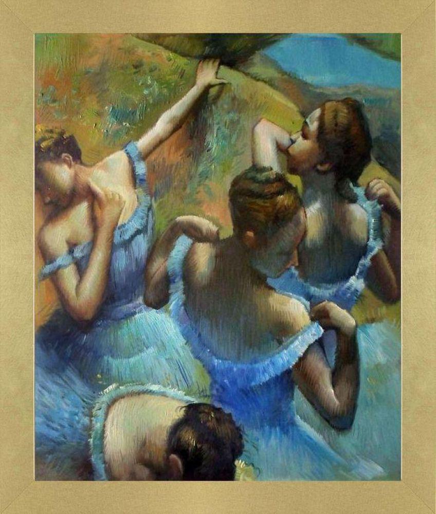 Blue Dancers Pre-framed - Semplice Specchio Frame 20" X 24"