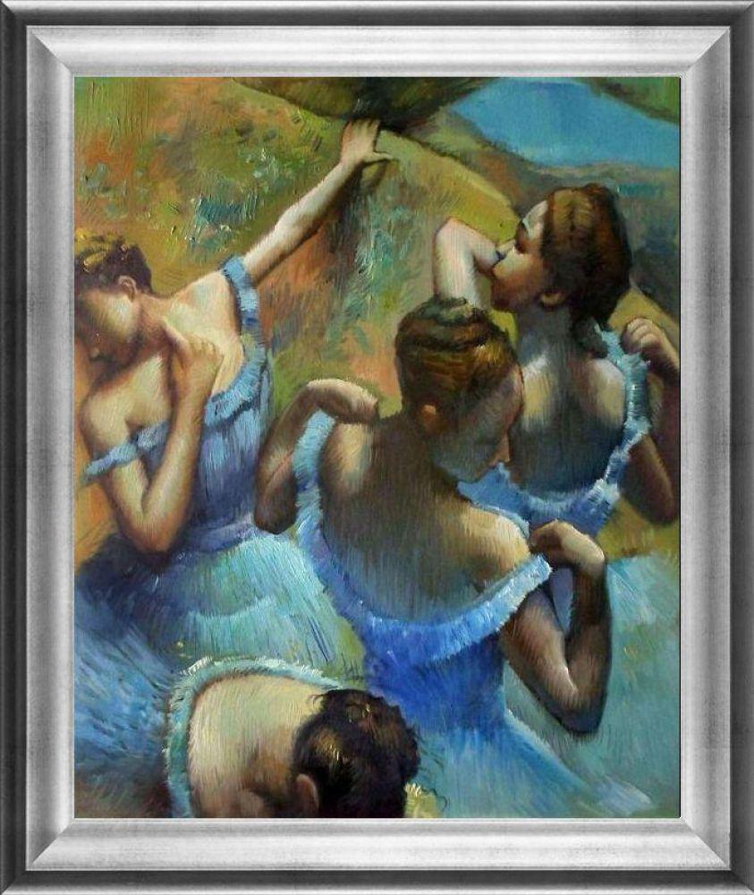 Blue Dancers Pre-framed - Athenian Silver Frame 20"X24"