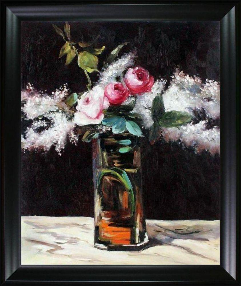 Roses et Lilas Pre-framed - Black Matte Frame 20"X24"