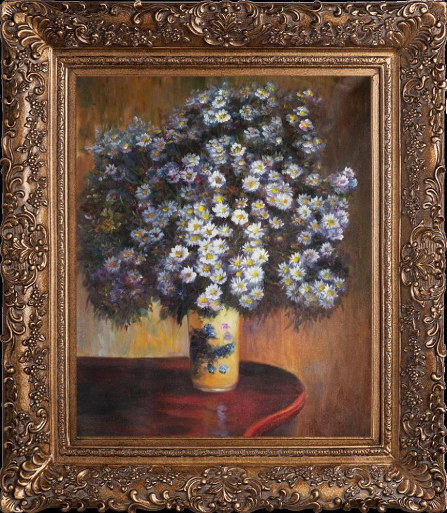 Asters, 1880 Pre-Framed - Burgeon Gold Frame 20"X24"