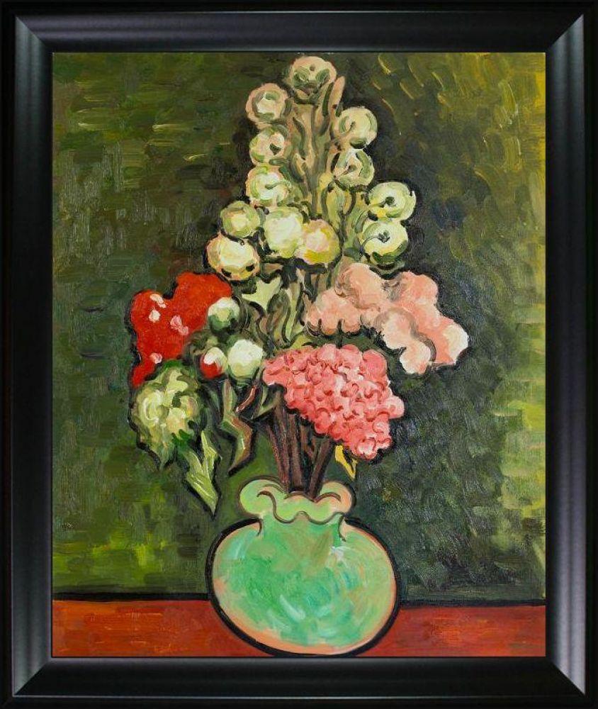 Still Life Vase with Rose-Mallows Pre-framed - Black Matte Frame 20"X24"