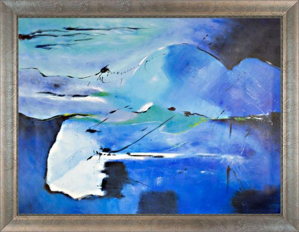 Abstract 181113 Reproduction Pre-Framed - Champage Scoop with Swirl Lip Frame 30"X40"