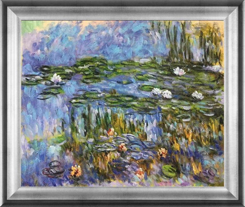 Water Lilies Pre-Framed - Athenian Silver Frame 20"X24"
