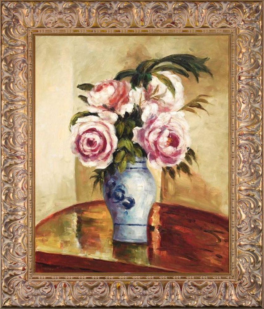 Bouquet of Pink Peonies Pre-Framed - Espana Gold Frame 20"X24"