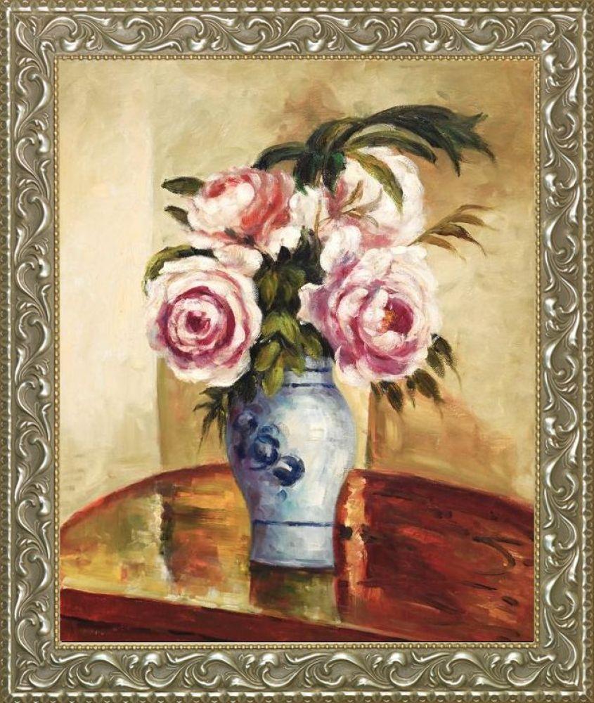 Bouquet of Pink Peonies Pre-Framed - Rococo Silver 20"X24"